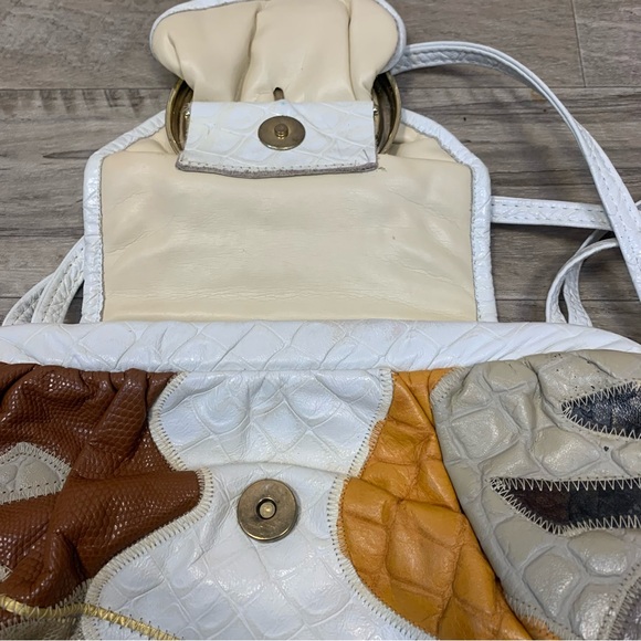 VTG Fifth Avenue Patchwork Mixed Media Large Shoulder Bag Made USA - Picture 9 of 12